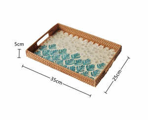 Plateau en rotin en nacre naturelle pour Table basse, artisanat écologique, Vietnam, vente en gros, 100% - Product Image 5