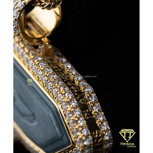 จี้สร้อยคอฮิปฮอปเงินแท้ 925 ชุบทองคำขาว ประดับเพชรแล็บโกรว์ แบรนด์ Trisha Jewels Luxury Custom พร้อมโลโก้สั่งทำพิเศษ รับสลักชื่อได้ รับรองโดย GIA - Product Image 6