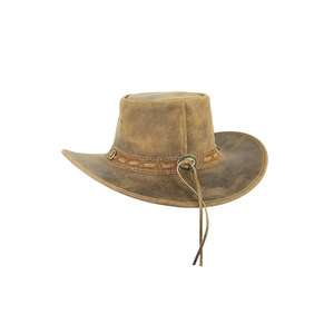 Chapeau de soleil d'extérieur en suède personnalisé, unisexe, réglable, imitation cuir, à large bord, style cowboy Fedora en feutre – Vente en gros - Product Image 3