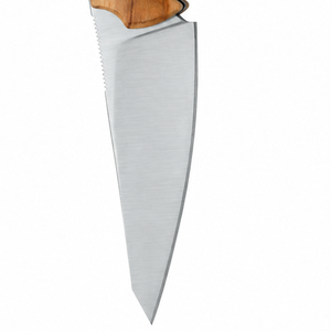 Light Brown Wooden Handle Fixed Blade Knives with Silver Pointed Blade Curved Grip for <b>Outdoor</b> Camping and Utility Cutting Use - Product Image 3