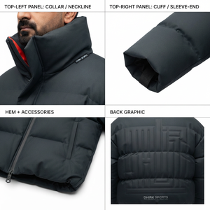 Men's <b>Cropped</b> Winter Stand Windproof Custom OEM ODM Welded <b>Puffer</b> <b>Jacket</b> Zippered Closure Matte Nylon Cotton Blend Detachable - Product Image 4