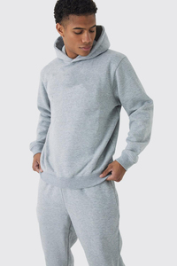 เสื้อฮู้ดซิปสำหรับฤดูหนาว ชุดกีฬาลำลอง ชุดวอร์มมีฮู้ด ดีไซน์ 2in1 แบบพิเศษ ผ้าฝ้าย 100% ชุดวอร์มผู้ชายสีพื้น - Product Image 3