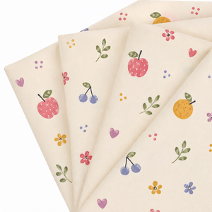 Organic Combed Woven Breathable Lightweight Kids Fruits Printed Poplin Cotton <b>Fabric</b> for Lining Shirts Dresses Home Textile - Product Image 3