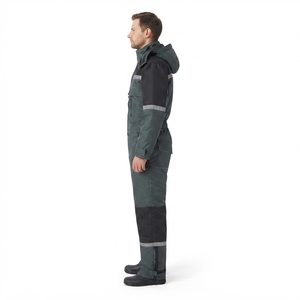 Men Waterproof Windproof Reflective Work Coverall High Visibility <b>Winter</b> Protection Abrasion Resistant Polyester Uniform - Product Image 2