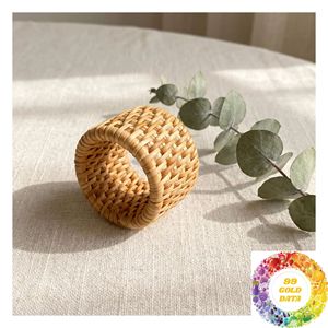 Anneau de serviette en rotin naturel tressé, accessoire de table pour mariages en bord de mer, cadeaux de pendaison de crémaillère et repas côtiers - Product Image 6