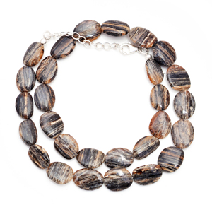 Collar Clásico de Jaspe Zebra Natural, Plata de Ley 925, Joyería Hecha a Mano con Piedras Preciosas, Diseño Único y Moderno para Mujer, 15.5 Pulgadas - Product Image 3