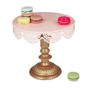 Support à gâteau en métal argenté antique embossé pour présentation de desserts, piédestal pour mariage, anniversaire, fête, ensemble de piédestaux à gâteau - Product Image 2