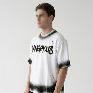 Premium Quality Men's Vintage <b>Spray</b> Print Tee Durable Stitching Summer Active Wear Supplier Factory Export Price - Product Image 3