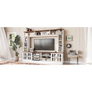 U-CAN 95.5 "ทีวีโมเดิร์นแท่นวางสื่อคอนโซล, ตู้กระจกนิรภัย80" ทีวีติดผนังช่องบันเทิงปรับได้ - Product Image 5