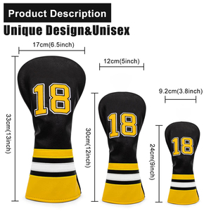 Housse de tête de club de golf universelle sur mesure pour clubs hybrides pour hommes, col extensible, doublure intérieure douce et surface extérieure en cuir PU pour une meilleure adhérence. - Product Image 4