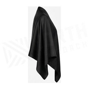 NORTH APPROACH Black Square Silk Scarf Unisex Elegant All Seasons Solid Color Daily Wear Accessory - Product Image 3