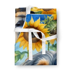 Afghan Hound Sunflowers Unisex Adult Kitchen <b>Apron</b> Large Multicolor-for Cooking Baking <b>Gardening</b> and Crafts - Product Image 3