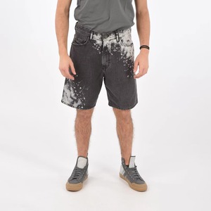 Shorts en jean délavé pour homme, taille mi-haute, bords bruts, style décontracté, pour l'été, 100 % coton, tissu tricoté, séchage rapide, écologique - Product Image 1