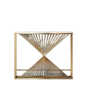 Tables en métal élégantes avec dessus en marbre pour la maison, l'hôtel, le salon, couleur or, décoration de Table, meubles rectangulaires, Table d'appoint - Product Image 1