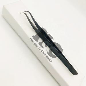 Nouveau Noir Plasma Cils Extension Pince À Épiler Fait À La Main Crochet Forme Pointe Fine Pince À Cils Logo Durable Vison Qualité Pince À Épiler - Product Image 2