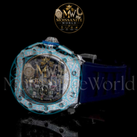 Meistverkaufte hochwertige Moissanit-Uhr mit schwarzem Kautschukarmband und Zifferblatt für professionelle Anlässe, Diamant-Quarz-Uhr, erhältlich zum Bestpreis.