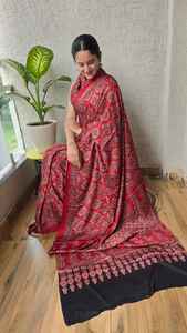 Sari en soie modale de haute qualité, tissu confortable, sari pour occasions festives - Product Image 3