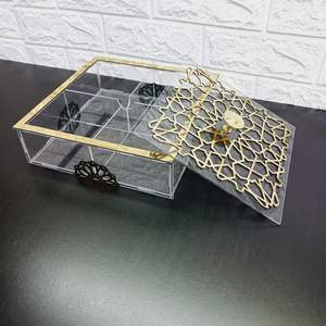 Caja de Acrílico Premium para Chocolates con Diseño de Borde Árabe, Moderna Caja de Almacenamiento y Exhibición de Dulces para Ocasiones Festivas - Product Image 5