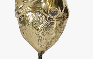 Golden Brass Heart Sculpture Handmade Artistic Decor <b>Figure</b> for Tabletop Display Contemporary Design Love Theme Living Room Deco - Product Image 3