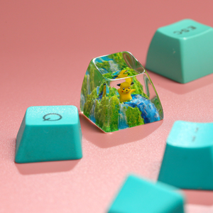 Keycaps Artisanat Forêt Mystique, Keycaps Artisanat Personnalisé, Keycaps Anime Mignons, Keycaps Verts, Ensemble de Keycaps, Keycaps en Bois - Product Image 6