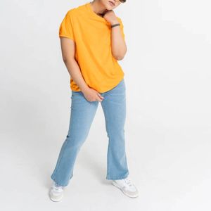 Camiseta de manga corta para mujer, de alta calidad, servicio OEM, color sólido personalizado, tallas grandes, en venta. - Product Image 3