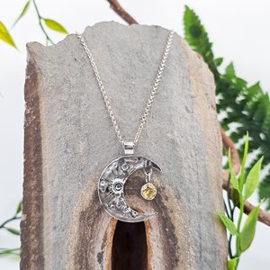 Handmade Gold Crescent Moon Pendant 925 Sterling Silver Bezel Setting Vintage Engagement Indian Crafted Unique Jewelry Gift Bulk - Product Image 3