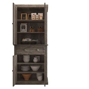 Armadio Vintage in Legno Grigio con 4 Ante e 1 Cassetto per Casa, Ufficio, Camera da Letto, Magazzino e Hotel - Product Image 6