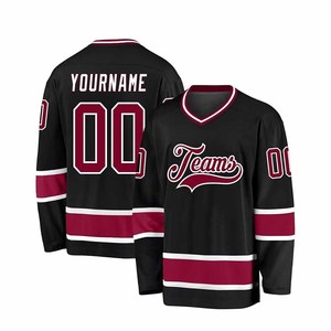 Maillot de hockey sur glace personnalisé par sublimation, nom et numéro personnalisés, vêtements d'équipe, manches longues, col en V, pour hommes adultes - Product Image 6
