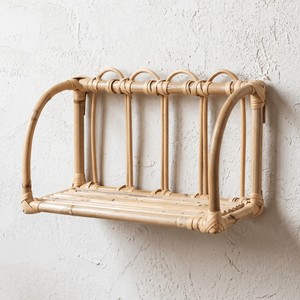 Rattan <b>wall</b> <b>mounted</b> storage racks arched display shelf organizer <b>bookcase</b> holders for bathroom living room - Product Image 2