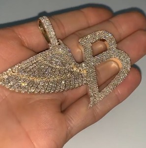 Collar con Colgante Hip Hop Personalizado de Fábrica, Colgante B, Plata 925 o Oro K - Product Image 4