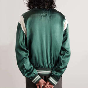 Varsity <b>Jacket</b> Fashion College Baseball Satin <b>Jacket</b> Custom Lightweight Outerwear Satin <b>Jacket</b> - Product Image 3