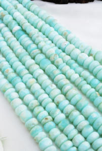 Cuentas lisas de ópalo azul natural de 8 mm a 12 mm, cuentas lisas de ópalo azul natural para la elaboración de joyería fina, piedra preciosa - Product Image 2