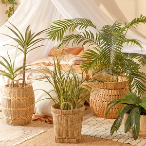 Panier en jonc de mer doublé de jacinthe d'eau, fait main, pour rangement, vente en gros, écologique, fabriqué au Vietnam - Product Image 3