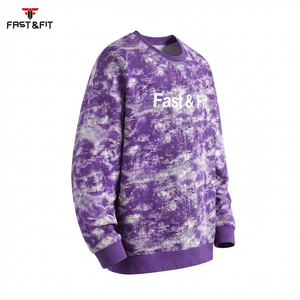Sweat-shirt à col rond en coton 100% de haute qualité, couleur unie, coupe ample, effet délavé, avec logo personnalisé, en vente. - Product Image 6