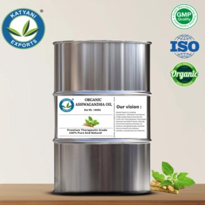 Katyani Exports Aceite Herbal Orgánico USDA con Infusión de Ashwagandha - Para Aromaterapia y Fabricación de Cosméticos Herbales - Exportador B2B - Product Image 3