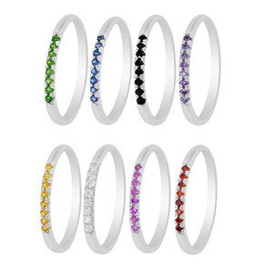 Minimalist 925 Sterling <b>Silver</b> Eternity Band <b>Ring</b> With Channel Set Yellow Citrine Gem Stones Women's Everyday Wear Fine Jewelry - Product Image 6