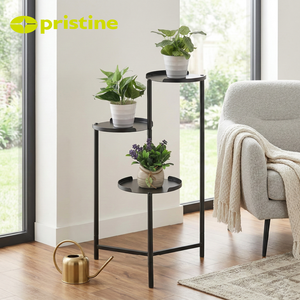 Support de plantes en métal à 3 niveaux pour balcon, avec revêtement en poudre, étagère fonctionnelle en acier pour pots de fleurs, rangement domestique - Product Image 5