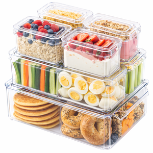 7-Piece Refrigerator <b>Storage</b> Containers Fridge Organizer <b>Boxes</b> Clear Stackable <b>Storage</b> Containers with Lids for Fruits Vegetable - Product Image 1
