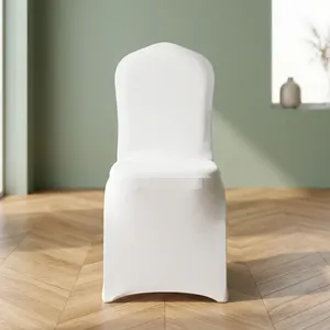 Modern White <b>Spandex</b> Stretch Durable Washable <b>Chair</b> Slipcover for Banquet Wedding & Hotel Use - Product Image 3