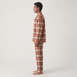 Pijama de franela para hombre, 100% algodón, franela suave de primera calidad, pijama de invierno, ropa de dormir de dos piezas, traje para estar en casa - Product Image 3