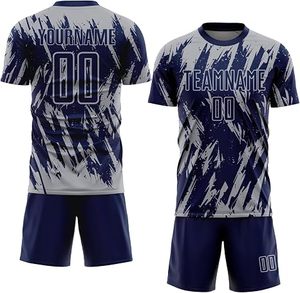 เสื้อฟุตบอลแบบซับลิเมชั่นสั่งทำพิเศษ แขนสั้นสำหรับผู้ชาย ผ้าโพลีเอสเตอร์ 100% ระบายเหงื่อได้ดี คอกลม พิมพ์ชื่อทีม เสื้อผ้ากีฬาสำหรับผู้ใหญ่ - Product Image 5