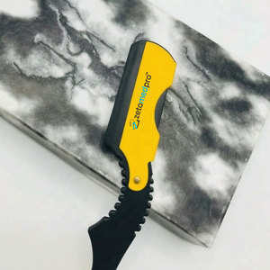 Yellow Black Color Coated Professional Classic Men's Straight Stainless Steel <b>Single</b> <b>Blade</b> Replaceable Barber <b>Razor</b> Customized - Product Image 3