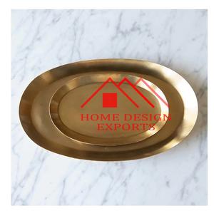 Plateau de service en métal doré Design personnalisé Plateau en métal doré fini doré - Product Image 1