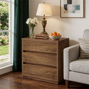 Mesa de Noche con Gran Espacio de Almacenamiento, Mueble de Almacenamiento para Sala de Estar con Cómodas, Muebles Elegantes - Product Image 1