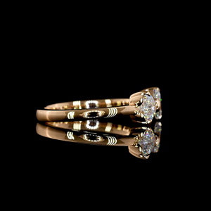 Rose Gold Heart Cut Diamond Bowknot Engagement <b>Ring</b> Women's Cute <b>Fine</b> Jewelry - Product Image 2