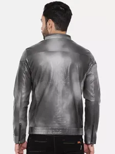 Men's <b>Smart</b> Casual Breathable Waterproof PU Leather High Street <b>Jacket</b> Black Embroidered Collar Zipper for Autumn OEM Service - Product Image 4