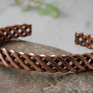 custom etching engraved men and women hand wear <b>Copper</b> Alloy Cuff Bracelet Women's Classic Engraved Gift Jewelry - Product Image 3