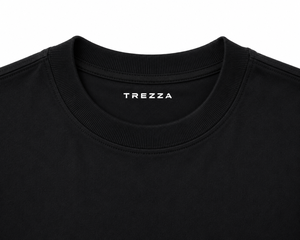 T-shirt Homme Oversize Noir à Manches Courtes Col Rond avec Logo Avant Style HIGH STREET 100% Coton Tricoté Respirant Lavé Uni - Product Image 4