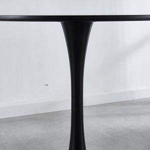 Table à manger sur piétement en MDF de style Mid-Century de 42,1 pouces, plateau noir avec dossier de dossier inclinable pour 4 à 6 personnes - Product Image 6