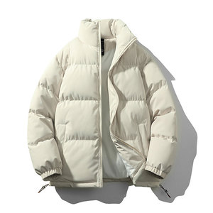 Unisex Casual Winter Puffer Bomber <b>Jacket</b> <b>Men</b> Zipper Closure Thick <b>Warm</b> Windproof 100% Down - Product Image 2